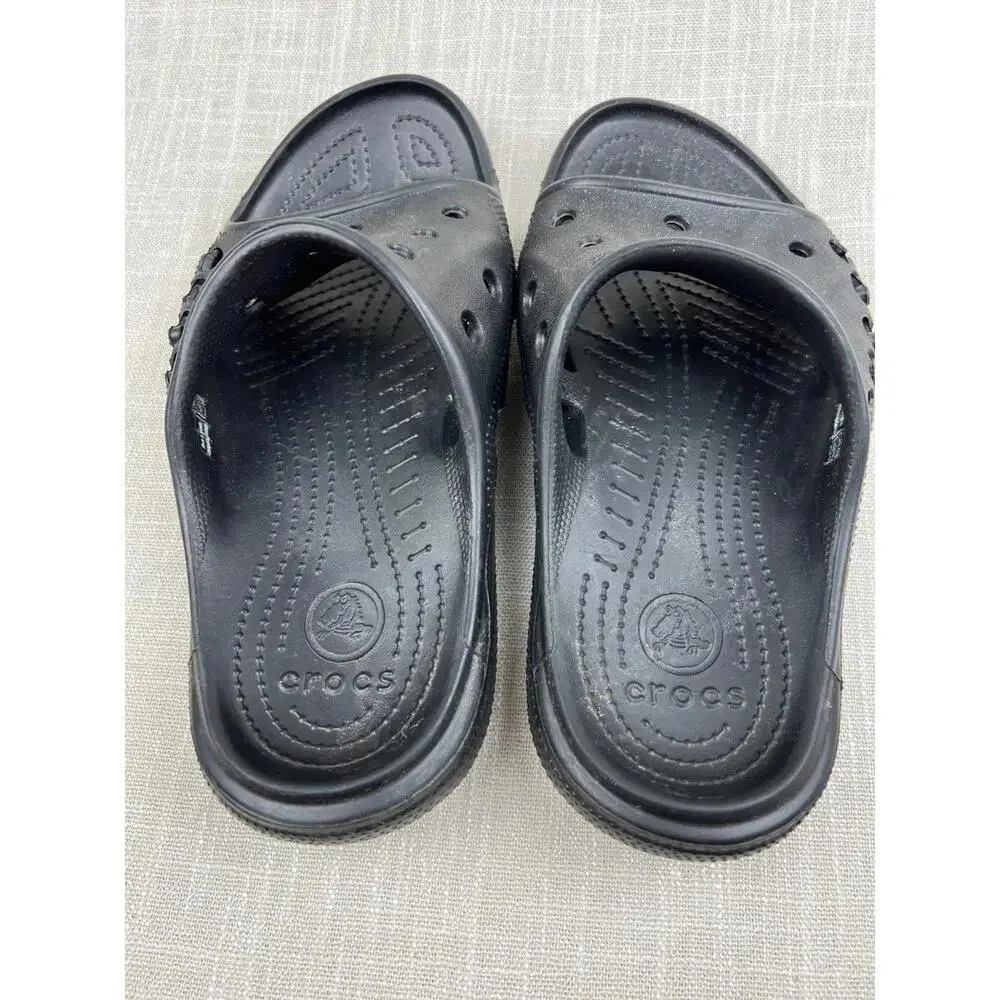 Stylish‎ Black Crocs Slide Sandals M9 W11